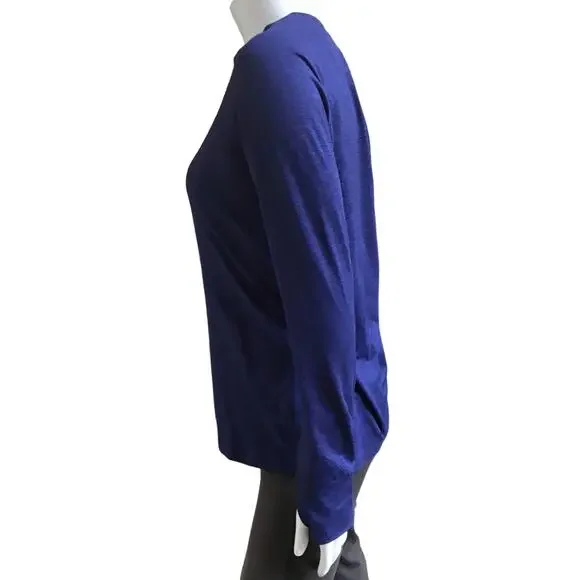 Eddie Bauer Blue Long Sleeve Polyester Shirt with Thumbholes Women's Size Large - Picture 2 of 7